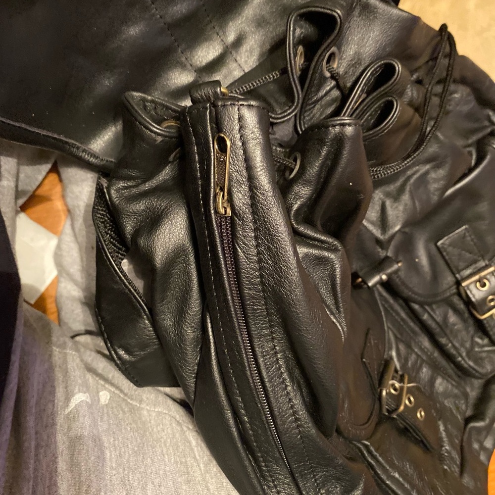 Backpack Soft Black Leather Nwot - image 4